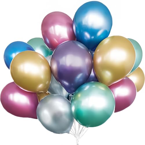 Latex-Platin-Luftballons - 28 cm - Verschiedene Farben - 25er Pack von Unique