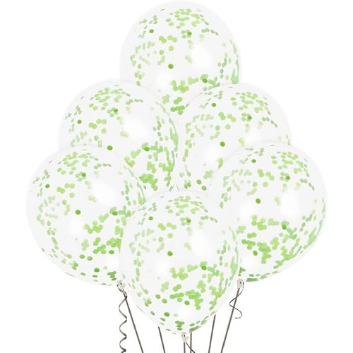 Unique Party Supplies 58119 Konfetti-Luftballons - 30 cm - Lindgrün - 6er-Pack von Unique