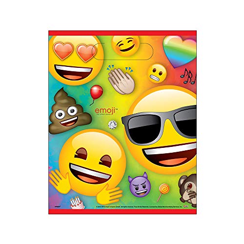 Unique Party 79443 Partytaschen - Regenbogen-Spaß Emoji Party - 8er-Pack von Unique Party