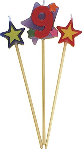 Unique Party Supplies 34049 Stern-Geburtstagskerzen - Zahl 9 - 3er Satz Unique Party Supplies 34049 Stern-Geburtstagskerzen - Zahl 9 - 3er Satz von Unique Party