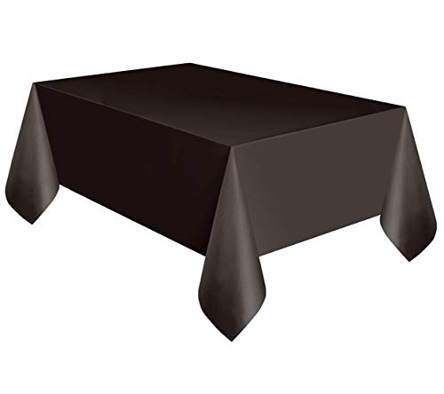 Unique Party Supplies 5096 Kunststoff-Tischdecke - 2,74 m x 1,37 m - Schwarz von Unique