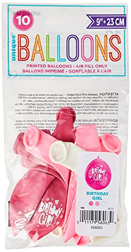 Unique Party Supplies 56063 Latex-Geburtstags-Luftballons - 23 cm - "Birthday Girl" - Rosa Gemischt - 10er-Pack Unique Party Supplies 56063 Latex-Geburtstags-Luftballons - 23 cm - "Birthday Girl" - Rosa Gemischt - 10er-Pack von Unique
