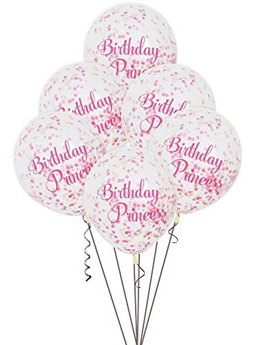 Unique Party Supplies 58145 Geburtstagsprinzessin Konfetti-Luftballons - 30 cm - Rosa - 6er-Pack Unique Party Supplies 58145 Geburtstagsprinzessin Konfetti-Luftballons - 30 cm - Rosa - 6er-Pack von Unique