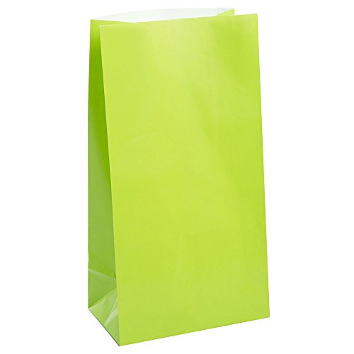 Unique Party Supplies 59017 Papier Partytaschen - Lindgrün - 12er-Pack von Unique Party