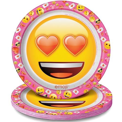 23 cm Emoji-Valentine Party Teller, 8 Stück von Unique