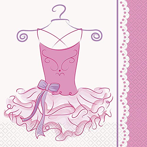 Ballerina-Papierservietten, 16,5 cm, Pink, 16 Stück von Unique