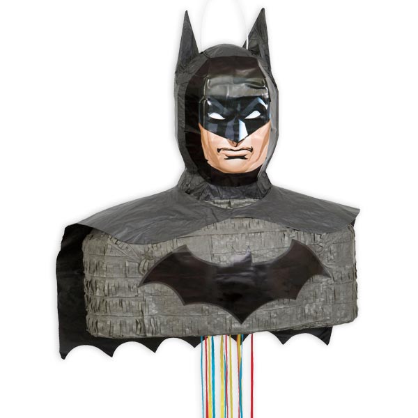 Batman Pull-Pinata mit 16 Bändern zum Ziehen, 40cm x 37cm von Unique