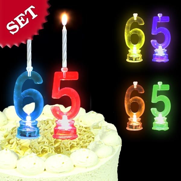 Blinkende Geburtstagszahl 65 von Unique