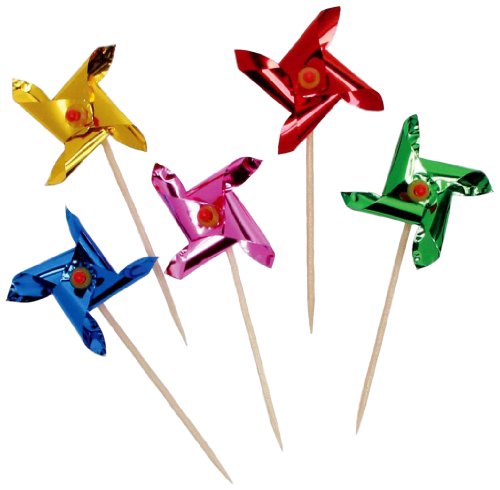 Cupcake Toppers - Folien-Windmühlen-Kuchenstocher - 12er Packung Cupcake Toppers - Folien-Windmühlen-Kuchenstocher - 12er Packung von Unique
