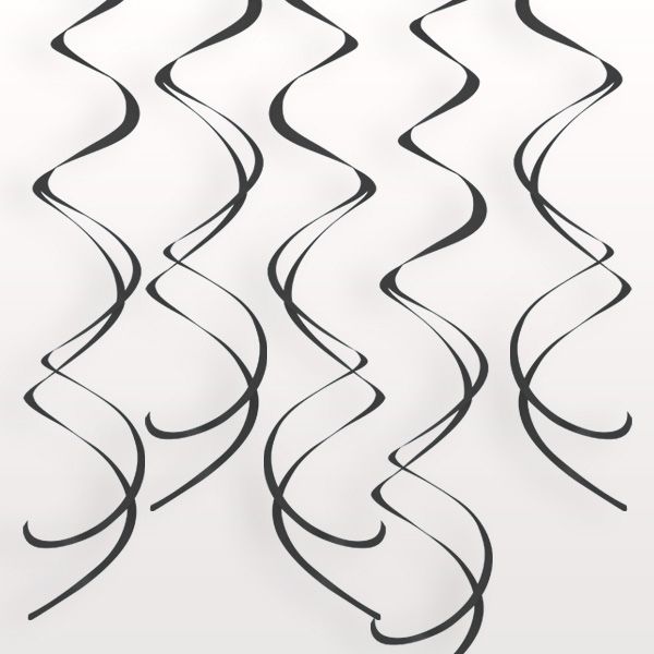 Deko-Spiralen "Schwarz" aus Folie, je 60 cm lang, Hängedeko im 8er Pack Deko-Spiralen "Schwarz" aus Folie, je 60 cm lang, Hängedeko im 8er Pack von Unique