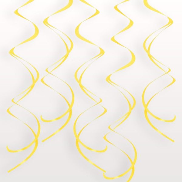 Deko-Spiralen in Gelb als hängender Festschmuck, aus Folie, 8 Stück von Unique