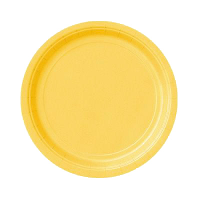 Einfarbige Teller gelb im 8er Pack, Einwegteller für alle Partys, 18cm von Unique