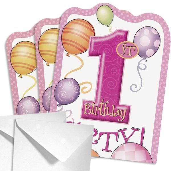 Einladungen 1. Birthday Girl zum 1. Kindergeburtstag Mädchen, 8 Stk. Einladungen 1. Birthday Girl zum 1. Kindergeburtstag Mädchen, 8 Stk. von Unique