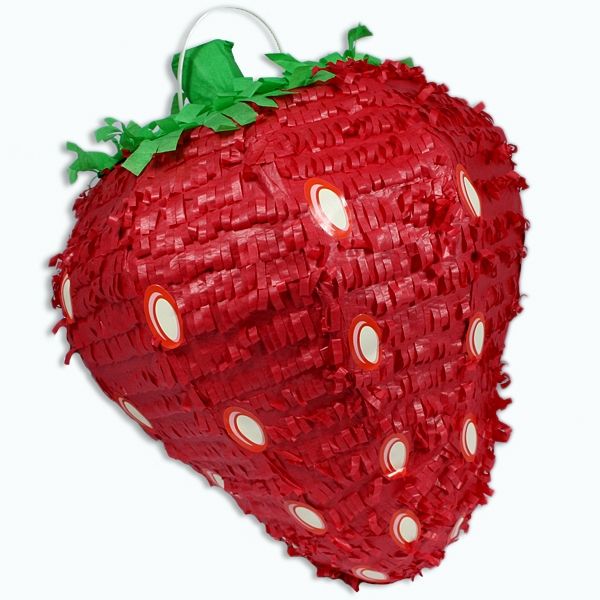 Erdbeer-Pinata, fruchtiges Spiele-Erlebnis z.B. für Gartenparty, 37cm von Unique