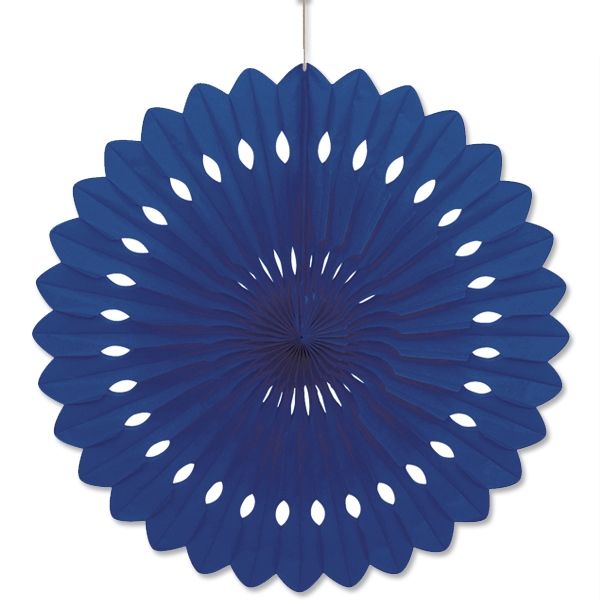 Fächerblume blau +Klebepad, 1 Stück, dekorativer Fächer aus Papier, 40cm von Unique