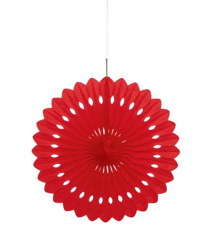 Fächerdekoration aus Seidenpapier - 40 cm - Rot Fächerdekoration aus Seidenpapier - 40 cm - Rot von Unique