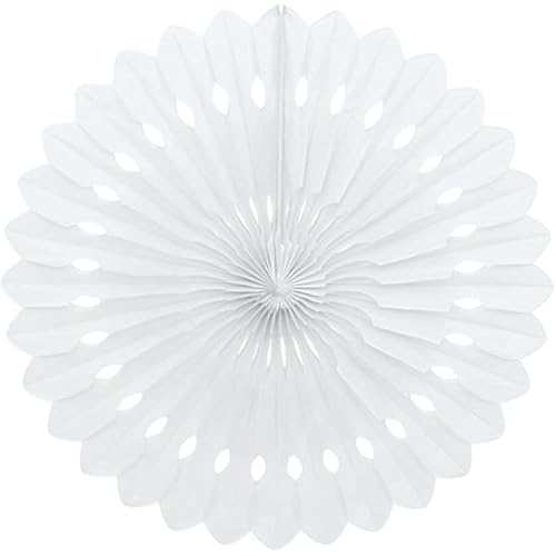 Fächerdekoration aus Seidenpapier - 40 cm - Weiß von Unique