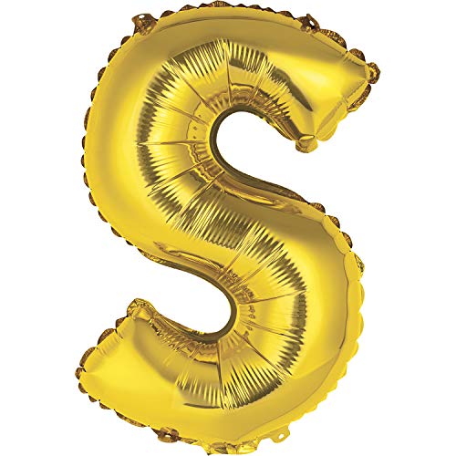Folien-Buchstaben-Luftballon - 35 cm - Buchstabe S Luftballon - Gold von Unique