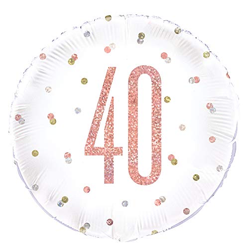 Folien-Geburtstags-Luftballon - 45 cm - 40. Geburtstag - Glitzer-Roségold-Geburtstag Folien-Geburtstags-Luftballon - 45 cm - 40. Geburtstag - Glitzer-Roségold-Geburtstag von Unique