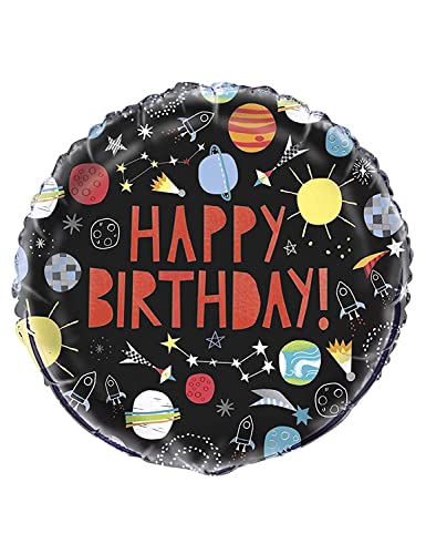 Folien-Geburtstags-Luftballon - 45 cm - "Happy Birthday" - Weltraum-Party Folien-Geburtstags-Luftballon - 45 cm - "Happy Birthday" - Weltraum-Party von Unique