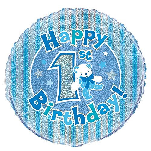 Geburtstags-Folien-Luftballon - 45 cm -"Happy 1st Birthday" - Blau Geburtstags-Folien-Luftballon - 45 cm -"Happy 1st Birthday" - Blau von Unique