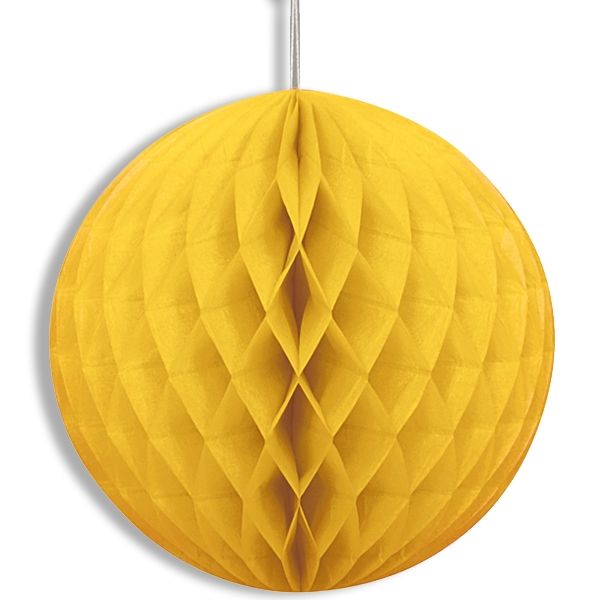 Gelber Wabenball mit Klebepads und Schnur zum Aufhängen, 20,3 cm von Unique