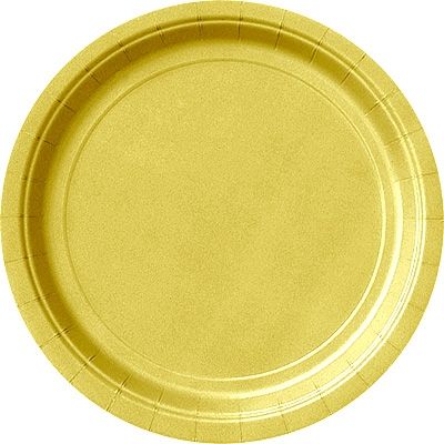 Goldene Pappteller im 8er Pack, Einweg-Kuchenteller 21,9cm Goldene Pappteller im 8er Pack, Einweg-Kuchenteller 21,9cm von Unique