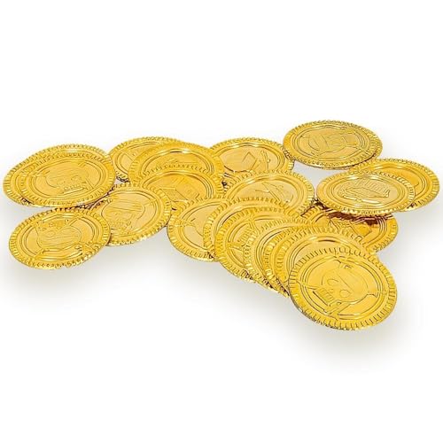 Goldene Piraten Schatzmünzen aus Kunststoff - 144er-Pack Goldene Piraten Schatzmünzen aus Kunststoff - 144er-Pack von Unique