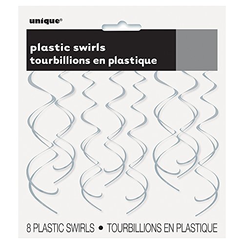 Hängende Wirbel-Party-Dekorationen - 66 cm - Silber - 8er-Packung Hängende Wirbel-Party-Dekorationen - 66 cm - Silber - 8er-Packung von Unique