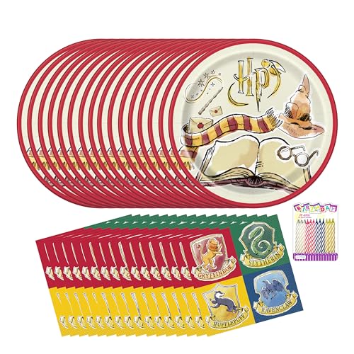 Harry Potter Party Supplies Pack für 16 Gäste - Enthält 22,9 cm Teller, Lunch-Servietten & Geburtstagskerzen - Zauberer Geburtstag Party Set Harry Potter Party Supplies Pack für 16 Gäste - Enthält 22,9 cm Teller, Lunch-Servietten & Geburtstagskerzen - Zauberer Geburtstag Party Set von Unique