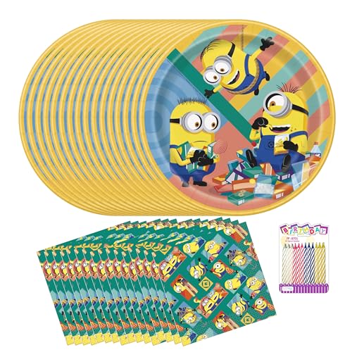 Ich - Einfach Unverbesserlich Partyzubehör Pack für 16 Gäste - Enthält 22,9 cm Teller, Lunch-Servietten & Geburtstagskerzen - Minions Geburtstag Party Set Ich - Einfach Unverbesserlich Partyzubehör Pack für 16 Gäste - Enthält 22,9 cm Teller, Lunch-Servietten & Geburtstagskerzen - Minions Geburtstag Party Set von Unique