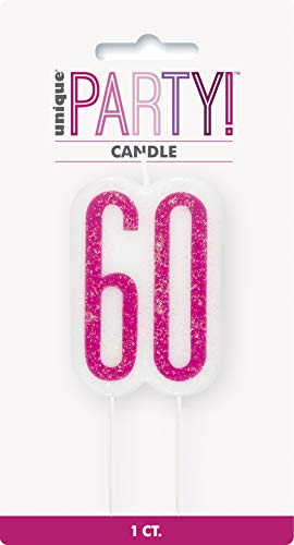 Kerze zum 60. Geburtstag - Glitzer Rosa & Silber Geburtstag Kerze zum 60. Geburtstag - Glitzer Rosa & Silber Geburtstag von Unique