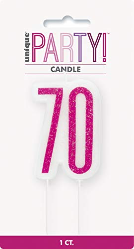 Kerze zum 70. Geburtstag - Glitzer Rosa & Silber Geburtstag Kerze zum 70. Geburtstag - Glitzer Rosa & Silber Geburtstag von Unique