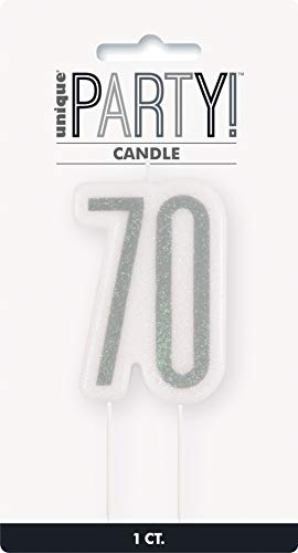 Kerze zum 70. Geburtstag - Glitzer Schwarz & Silber Geburtstag Kerze zum 70. Geburtstag - Glitzer Schwarz & Silber Geburtstag von Unique