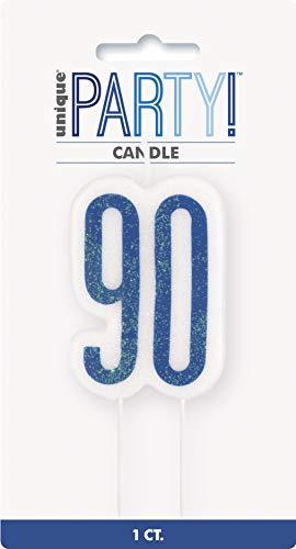 Kerze zum 90. Geburtstag - Glitzer Blau & Silber Geburtstag Kerze zum 90. Geburtstag - Glitzer Blau & Silber Geburtstag von Unique