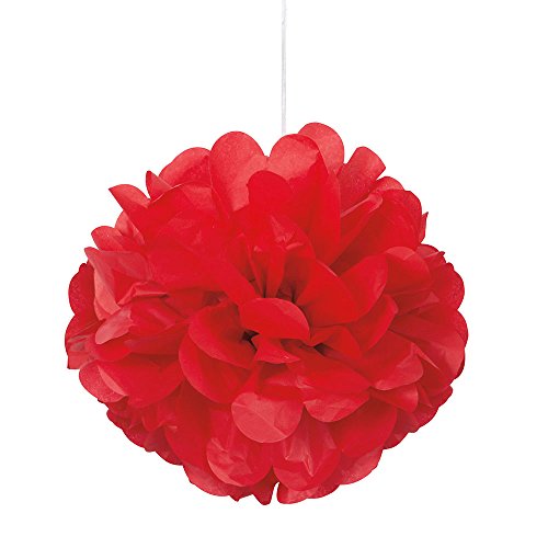 Kleine Bommel aus Seidenpapier - 23 cm - Rot - 3er-Packung Kleine Bommel aus Seidenpapier - 23 cm - Rot - 3er-Packung von Unique