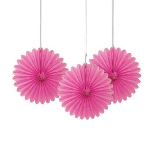 Kleine Fächerdekorationen aus Seidenpapier - 15 cm - Dunkelrosa - 3er-Packung Kleine Fächerdekorationen aus Seidenpapier - 15 cm - Dunkelrosa - 3er-Packung von Unique