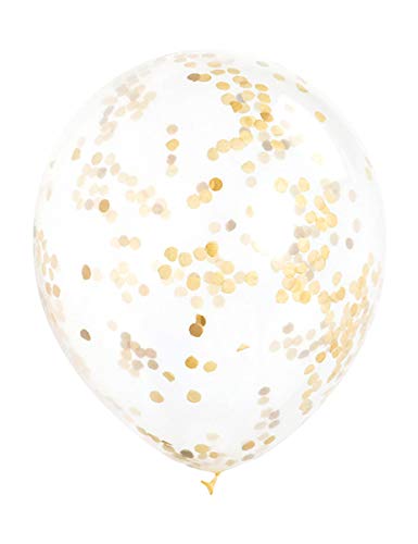 Konfetti-Luftballons - 30 cm - Gold - 6er-Pack, Farblos Konfetti-Luftballons - 30 cm - Gold - 6er-Pack, Farblos von Unique