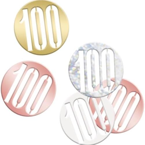 Konfetti zum 100. Geburtstag - 14 g - Glitzer-Roségold-Geburtstag von Unique