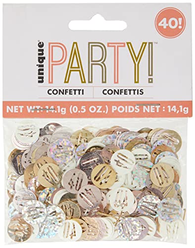Konfetti zum 40. Geburtstag - 14 g - Glitzer-Roségold-Geburtstag Konfetti zum 40. Geburtstag - 14 g - Glitzer-Roségold-Geburtstag von Unique