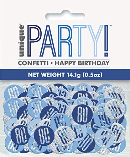 Konfetti zum 80. Geburtstag - 14 g - Glitzer Blau & Silber Geburtstag Konfetti zum 80. Geburtstag - 14 g - Glitzer Blau & Silber Geburtstag von Unique