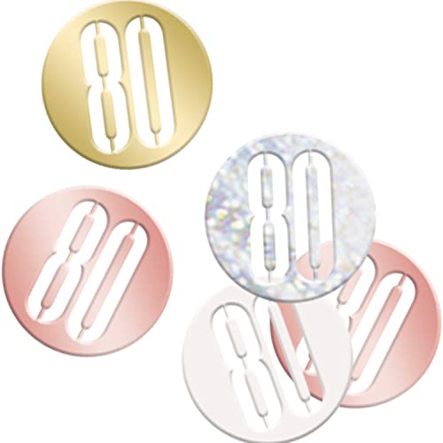 Konfetti zum 80. Geburtstag - 14 g - Glitzer-Roségold-Geburtstag von Unique