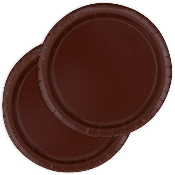 Kuchenteller einfarbig braun, 18cm, Einwegteller aus Pappe, 20 Stück Kuchenteller einfarbig braun, 18cm, Einwegteller aus Pappe, 20 Stück von Unique