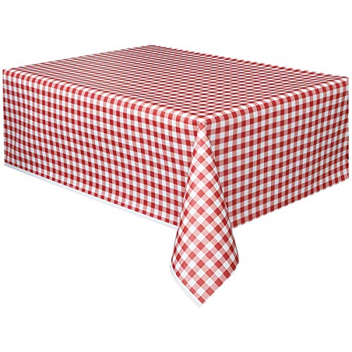 Kunststoff-Tischdecke - 2, 74 m x 1, 37 m - Rotes Gingham, 54" x 108" Kunststoff-Tischdecke - 2, 74 m x 1, 37 m - Rotes Gingham, 54" x 108" von Unique