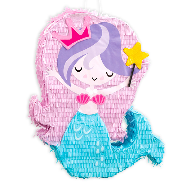 Meerjungfrau Pinata zum Schlagen, Pappe, 50cm x 43cm x 9cm Meerjungfrau Pinata zum Schlagen, Pappe, 50cm x 43cm x 9cm von Unique