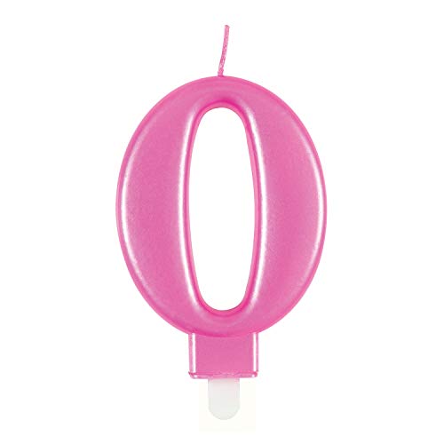 Metallische Geburtstagskerze - Zahl 0 - Rosa Metallische Geburtstagskerze - Zahl 0 - Rosa von Unique