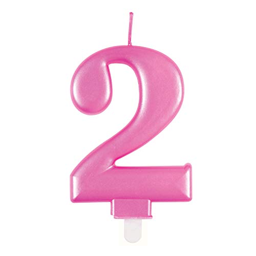 Metallische Geburtstagskerze - Zahl 2 - Rosa Metallische Geburtstagskerze - Zahl 2 - Rosa von Unique