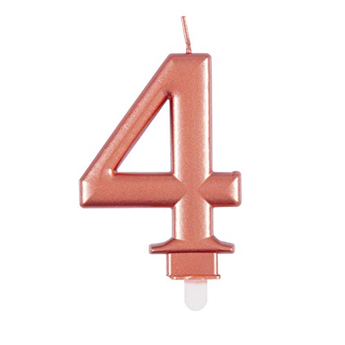 Metallische Geburtstagskerze - Zahl 4 - Roségold Metallische Geburtstagskerze - Zahl 4 - Roségold von Unique