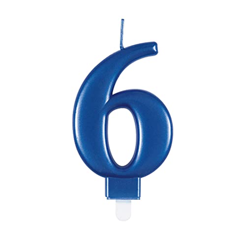 Metallische Geburtstagskerze - Zahl 6 - Blau Metallische Geburtstagskerze - Zahl 6 - Blau von Unique