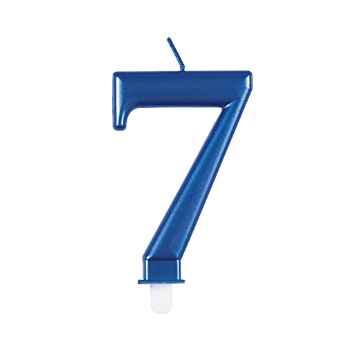 Metallische Geburtstagskerze - Zahl 7 - Blau Metallische Geburtstagskerze - Zahl 7 - Blau von Unique